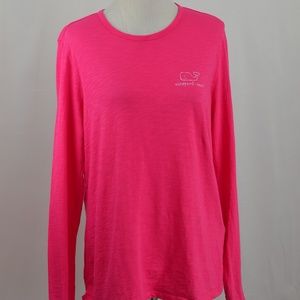 Vineyard Vines Pink Long Sleeve Logo T Shirt Small